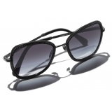 Chanel - Occhiali da Sole Quadrati - Nero Grigio Sfumate - Chanel Eyewear