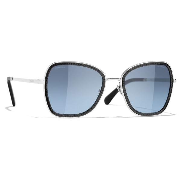 Chanel - Square Sunglasses - Silver Blue Gradient  - Chanel Eyewear