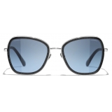 Chanel - Square Sunglasses - Silver Blue Gradient  - Chanel Eyewear