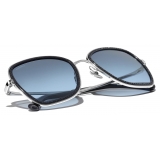 Chanel - Occhiali da Sole Quadrati - Argento Blu Sfumate - Chanel Eyewear