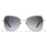 Chanel - Square Sunglasses - Silver Gray Gradient - Chanel Eyewear