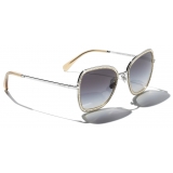 Chanel - Occhiali da Sole Quadrati - Argento Grigio Sfumate - Chanel Eyewear