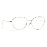 Chanel - Occhiali da Sole Rotondi - Oro Luce Blu - Chanel Eyewear