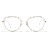 Chanel - Occhiali da Sole Rotondi - Oro Luce Blu - Chanel Eyewear