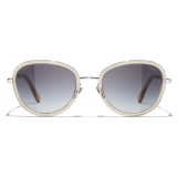 Chanel - Round Sunglasses - Silver Gray - Chanel Eyewear