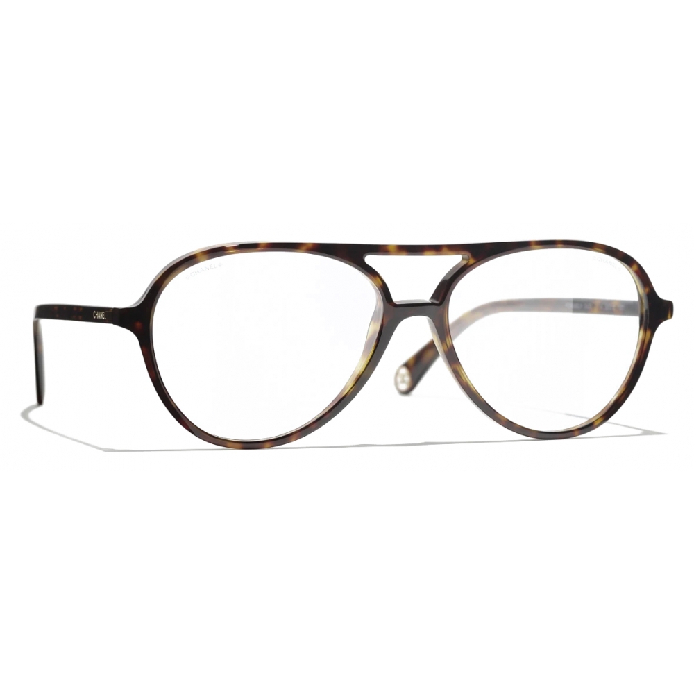 Chanel - Pilot Sunglasses - Dark Tortoise Blue Light Filtering - Chanel  Eyewear - Avvenice