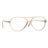 Chanel - Occhiali da Sole Pilota - Giallo Trasparente Luce Blu - Chanel Eyewear