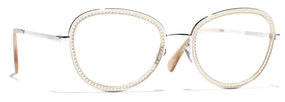 Chanel - Pantos Eyeglasses - Silver - Chanel Eyewear - Avvenice