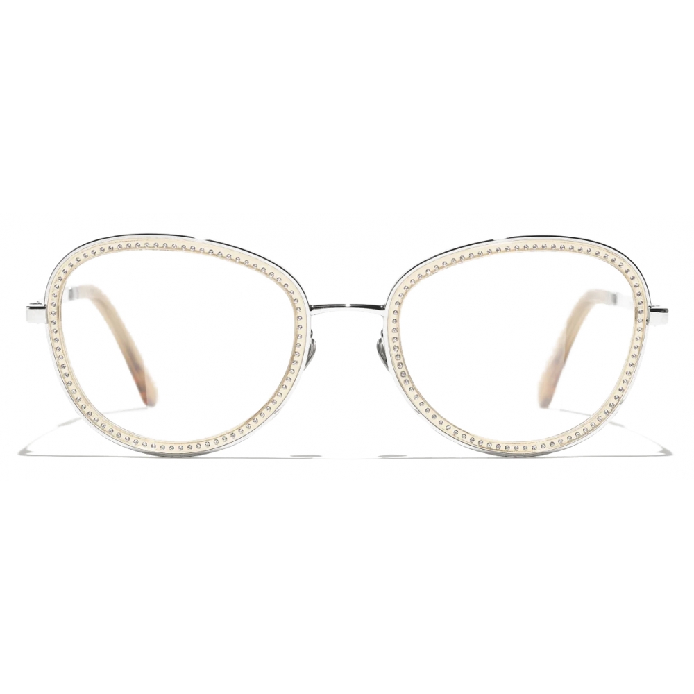 Chanel - Pantos Eyeglasses - Silver - Chanel Eyewear - Avvenice