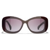 Chanel - Rectangular Sunglasses - Red Burgundy - Chanel Eyewear