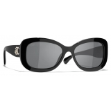 Chanel - Rectangular Sunglasses - Black Gray Polarized - Chanel Eyewear