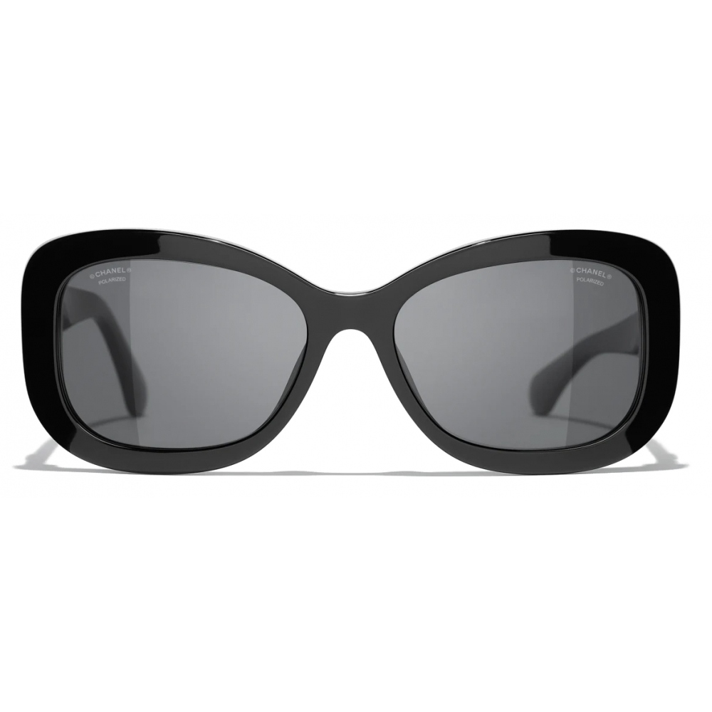 Chanel - Rectangular Sunglasses - Black Gray Polarized - Chanel Eyewear ...