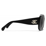 Chanel - Rectangular Sunglasses - Black Gray Polarized - Chanel Eyewear