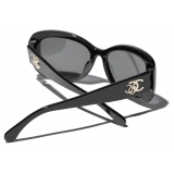 Chanel - Rectangular Sunglasses - Black Gray Polarized - Chanel Eyewear
