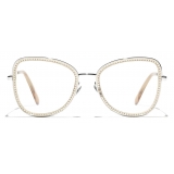 Chanel - Square Eyeglasses - Silver - Chanel Eyewear