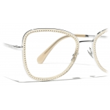 Chanel - Square Eyeglasses - Silver - Chanel Eyewear