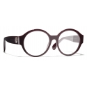 Chanel - Occhiali da Vista Rotondi - Rosso - Chanel Eyewear