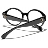 Chanel - Occhiali da Vista Rotondi - Nero - Chanel Eyewear