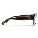 Chanel - Occhiali da Vista Quadrati - Tartaruga Scuro - Chanel Eyewear