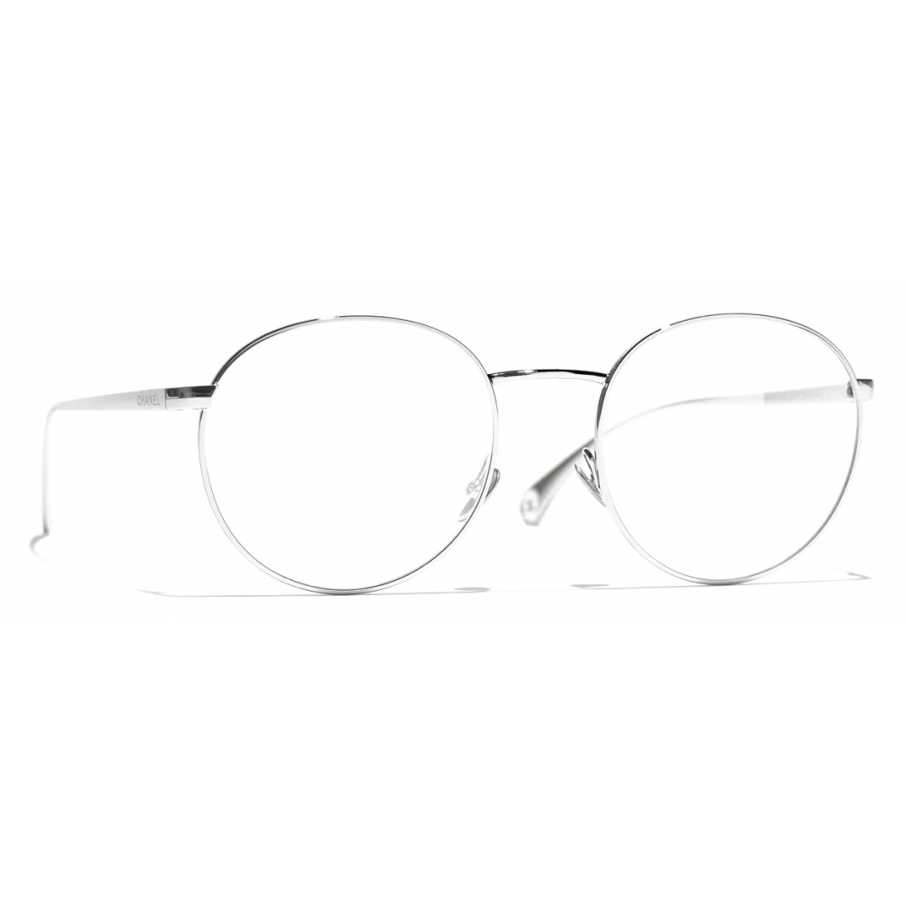 Chanel - Oval Eyeglasses - Silver - Chanel Eyewear - Avvenice