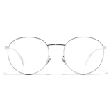 Chanel - Oval Eyeglasses - Silver - Chanel Eyewear