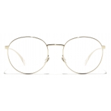 Chanel - Oval Eyeglasses - Gold - Chanel Eyewear