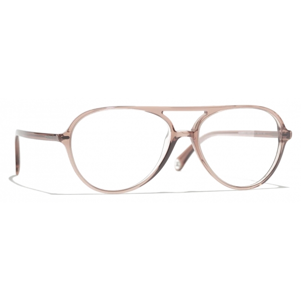 Chanel - Occhiali da Vista Pilota - Marrone Trasparente - Chanel Eyewear