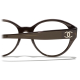 Chanel - Occhiali da Vista Rotondi - Marrone - Chanel Eyewear