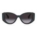 Miu Miu - Miu Miu Logo Sunglasses - Oval - Gradient Smoke Gray - Sunglasses - Miu Miu Eyewear