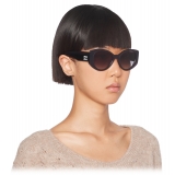 Miu Miu - Occhiali Miu Miu Logo - Ovali - Fumo Sfumato Grigio - Occhiali da Sole - Miu Miu Eyewear