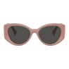 Miu Miu - Occhiali Miu Miu Logo - Ovali - Cammeo Beige Ardesia - Occhiali da Sole - Miu Miu Eyewear