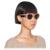 Miu Miu - Occhiali Miu Miu Logo - Ovali - Cammeo Beige Ardesia - Occhiali da Sole - Miu Miu Eyewear
