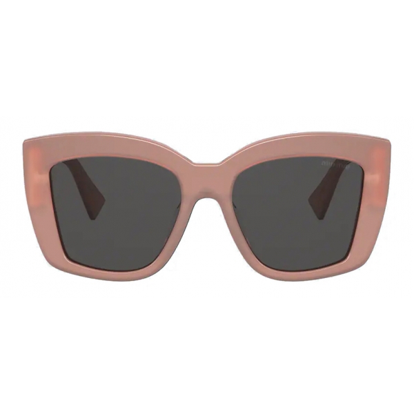 Miu Miu - Miu Miu Logo Sunglasses - Square - Cameo Beige Slate Gray ...