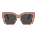 Miu Miu - Occhiali Miu Miu Logo - Quadrati - Cammeo Beige Ardesia - Occhiali da Sole - Miu Miu Eyewear