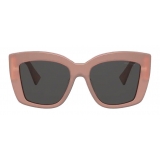 Miu Miu - Miu Miu Logo Sunglasses - Square - Cameo Beige Slate Gray - Sunglasses - Miu Miu Eyewear