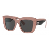 Miu Miu - Occhiali Miu Miu Logo - Quadrati - Cammeo Beige Ardesia - Occhiali da Sole - Miu Miu Eyewear