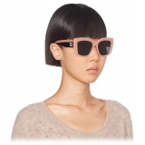 Miu Miu - Occhiali Miu Miu Logo - Quadrati - Cammeo Beige Ardesia - Occhiali da Sole - Miu Miu Eyewear