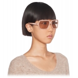 Miu Miu - Occhiali Miu Miu Logo - Maschera - Cammeo Marrone - Occhiali da Sole - Miu Miu Eyewear