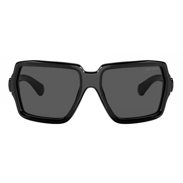 Miu Miu - Occhiali Miu Miu Logo - Maschera - Nero Carbone - Occhiali da Sole - Miu Miu Eyewear
