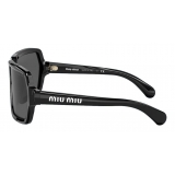 Miu Miu - Miu Miu Logo Sunglasses - Mask - Black Carbon - Sunglasses - Miu Miu Eyewear