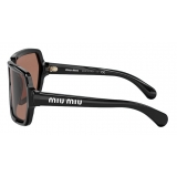 Miu Miu - Occhiali Miu Miu Logo - Maschera - Nero Nudo - Occhiali da Sole - Miu Miu Eyewear