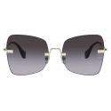 Miu Miu - Miu Miu Manière Sunglasses - Square - Pale Gold Gradient Smoke Gray - Sunglasses - Miu Miu Eyewear