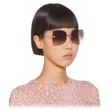 Miu Miu - Occhiali Miu Miu Manière - Quadrati - Oro Pallido Fumo Sfumato  - Occhiali da Sole - Miu Miu Eyewear
