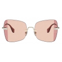 Miu Miu - Occhiali Miu Miu Manière - Quadrati - Oro Pallido Rosa Lampone  - Occhiali da Sole - Miu Miu Eyewear