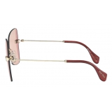 Miu Miu - Miu Miu Manière Sunglasses - Square - Pale Gold Pink Rasberry - Sunglasses - Miu Miu Eyewear