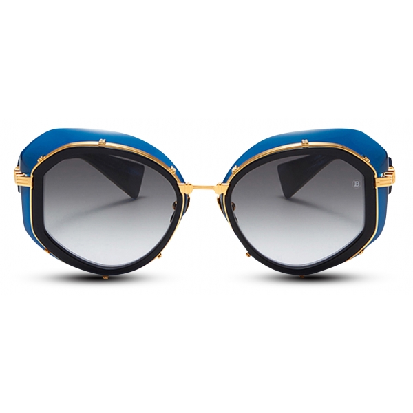Balmain - Brigitte Sunglasses in Titanium - Blue - Balmain Eyewear