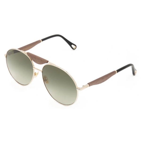 Chloé - Melia Sunglasses in Metal - Gold Brown - Chloé Eyewear