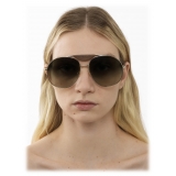 Chloé - Melia Sunglasses in Metal - Gold Brown - Chloé Eyewear