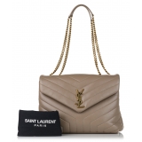 Yves Saint Laurent Vintage - LouLou Leather Shoulder Bag - Brown Beige - Leather Handbag - Luxury High Quality