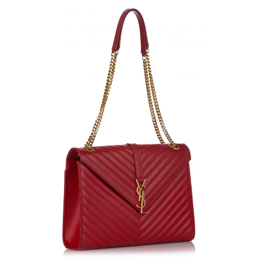 Yves Saint Laurent Handbags Red Leather ref.67582 - Joli Closet